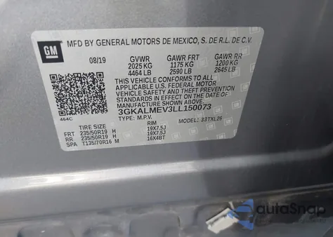 2020 GMC Terrain Fwd Sle from USA, damaged, VIN 3GKALMEV3LL150073